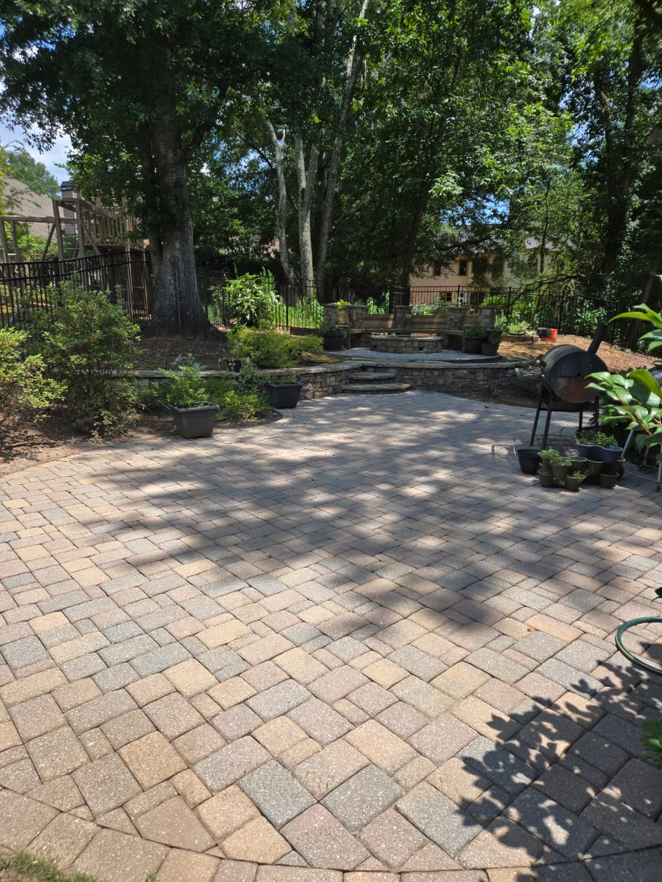 Walkway pressure washing